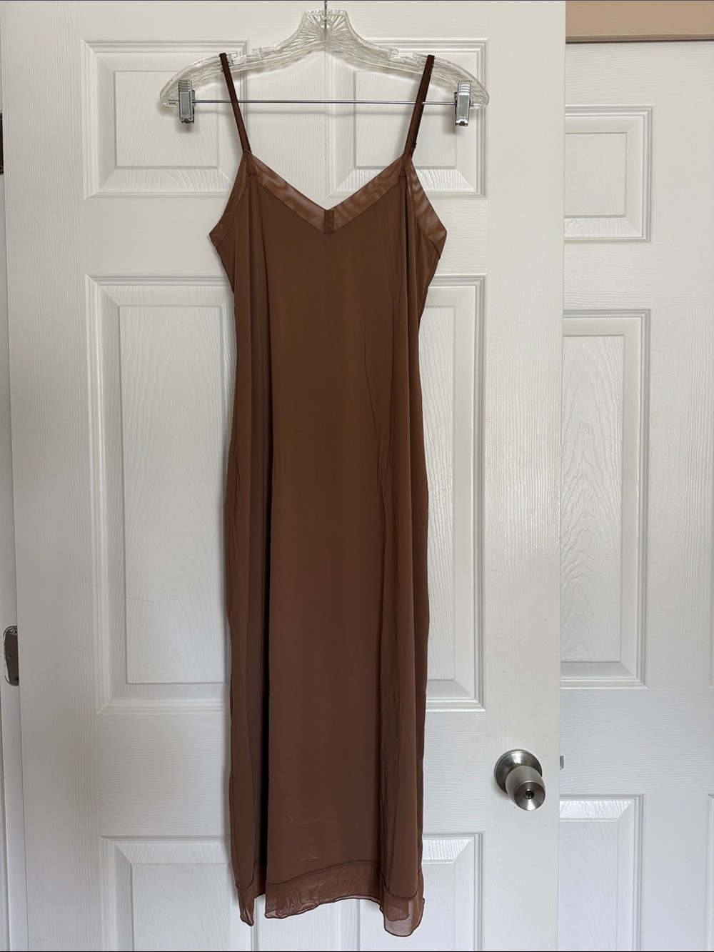Montelle Intimates Mocha Maxi Slip Dress XS